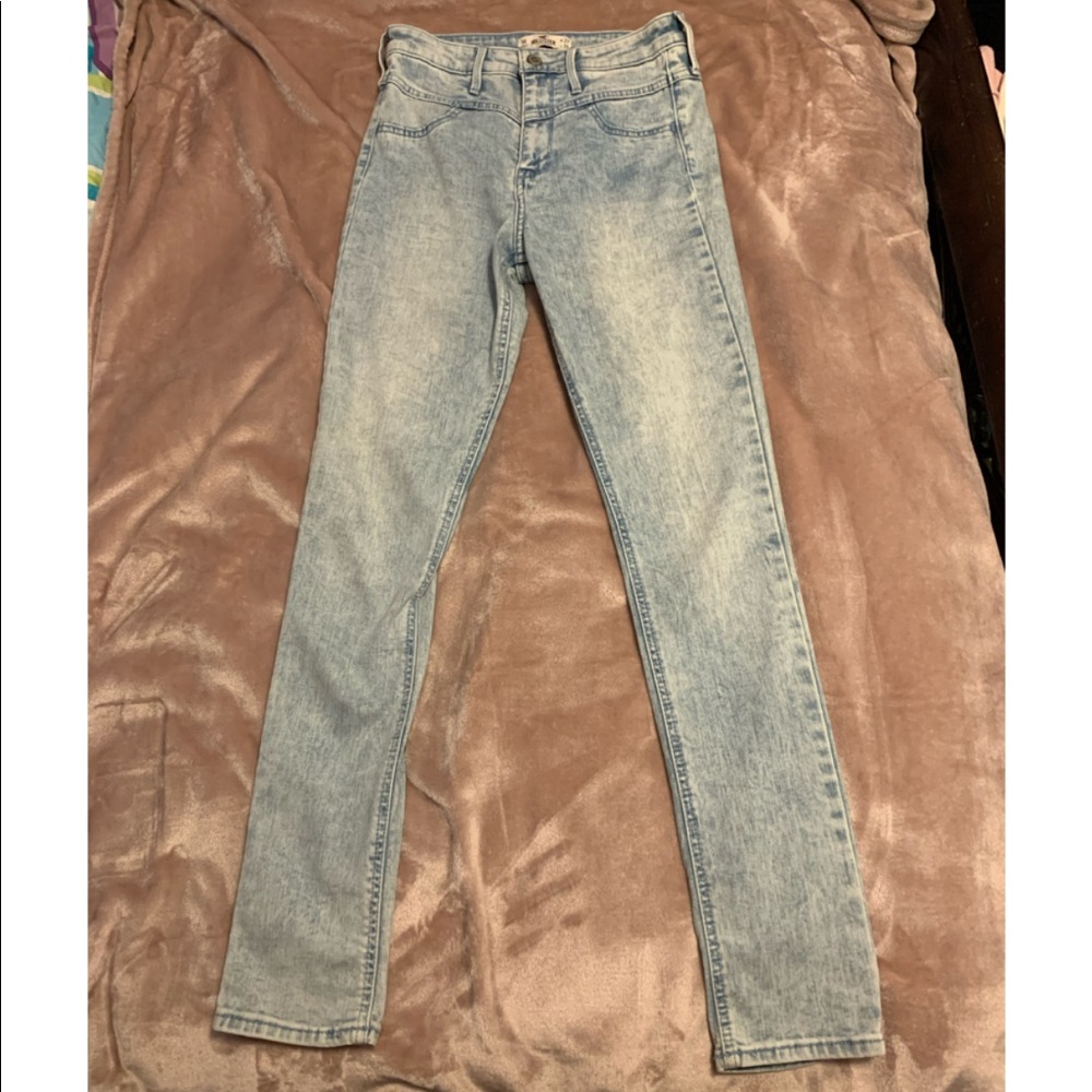 High waist acid wash jeans